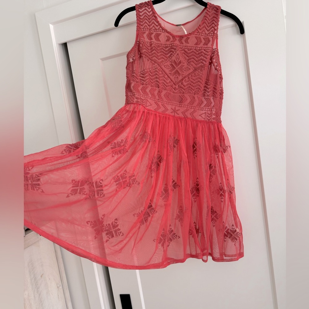 [Free People] Sheer Laced Tunic Dress